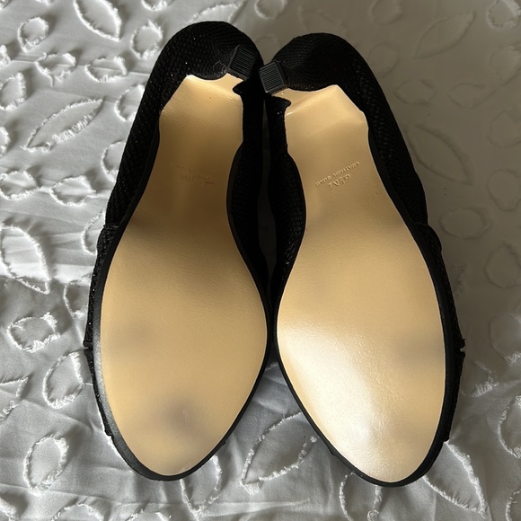 Ann Marino Asymmetrical Black Glitter Heels - Picture 5 of 6